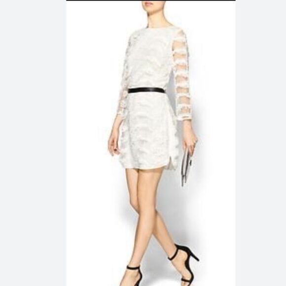 NWT Piperlime Textured Lined White Dress Size Medium - Picture 1 of 11